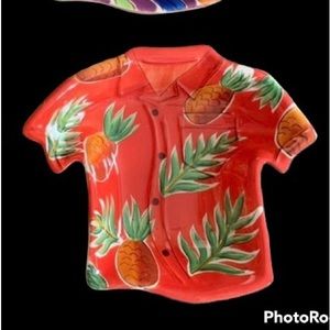 Pair of Clay Art Hawaiian Shirt Bowls